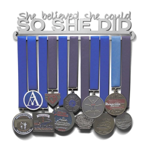 Allied Medal Hangers She Believed She Could So She Did (Text Only): Awards Display Rack Holder - Multiple Size Options Available