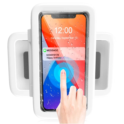 LC-dolida Shower Phone Holder Waterproof Gift for Men Women Universal Phone Stand Case Bathroom Wall Mount for iPhone 16 15 14 13 12 Pro Max XS XR up to 6.8