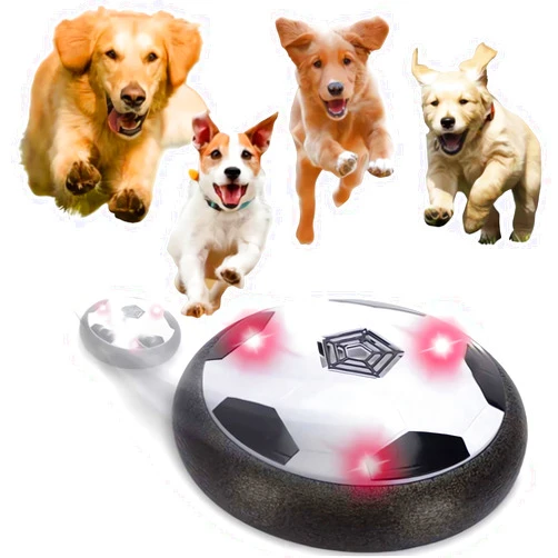 Ivieicip Active Gliding Disc - 2023 New Light up Indoor Soccer Ball Games Active Rolling Ball for Dogs, Interactive Automatic Self Moving Ball Dog Toys, Flying Saucer Dog Ball for Aggressive Chewers (Sound)