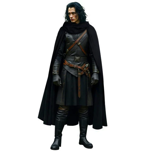 L'VOW Medieval Black Cloak with Hood Renaissance Hooded Cape for Halloween Assassin Creed Ninjia Cosplay