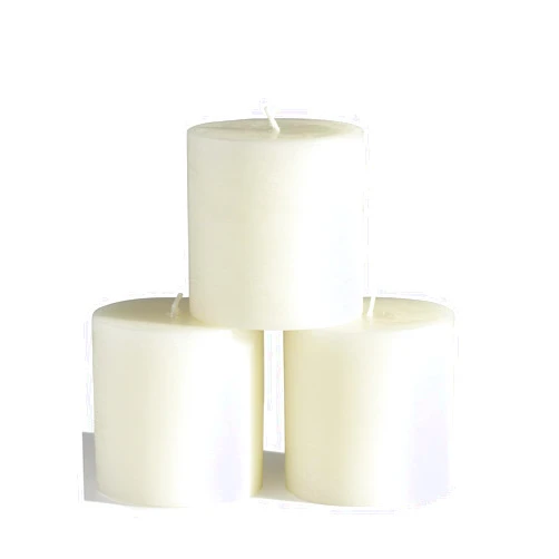 CANDWAX 3x3 Pillar Candle Set of 3 - Decorative Rustic Candles Unscented and Dinner Candles - Ideal as Wedding Candles or Large Candles for Home Interior - Ivory Candles