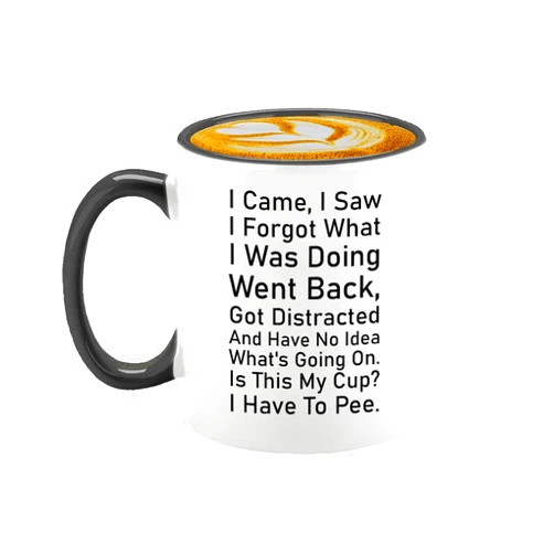 Veracco I Came I Saw I Forgot Coffee Mug Have No Idea Whats Going On Is This My Cup I Have To Pee Cup Sarcastic Gift Office Humor Gift Wife Coffee Mug Gifts For Forgetful Friend Office Humor Present
