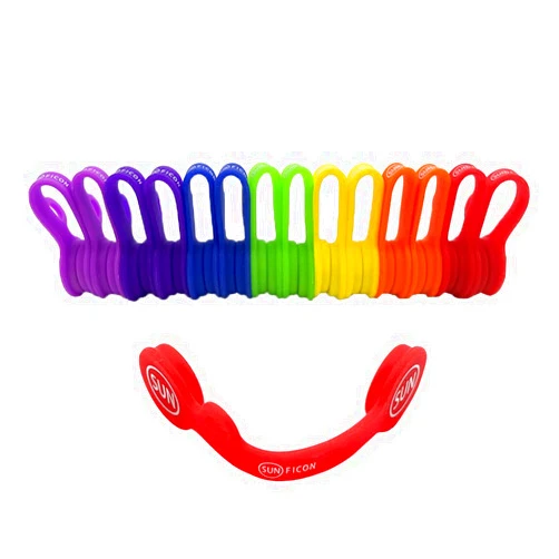 SUNFICON 14 Pack Magnetic Cable Organizers Rainbow Cable Clips Earbuds Cords Winder Bookmark Whiteboard Noticeboard Fridge Magnets USB Cable Manager Keeper Wrap Ties Straps Home Kitchen Office School