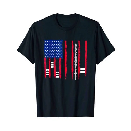 Waveform Audio Designs Audio Engineer Mixing Mastering USA Flag Sound Wave Fader T-Shirt