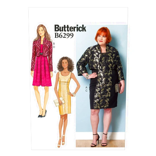 BUTTERICK PATTERNS B6299 Misses'/Women's Jacket and Dress, Size B5 (8-10-12-14-16)
