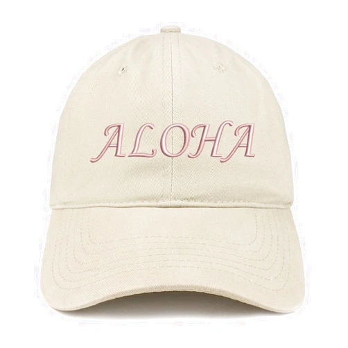 Trendy Apparel Shop Aloha Embroidered Low Profile Soft Cotton Baseball Cap