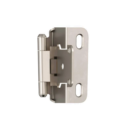 Amerock Cabinet Hinge 1/2 inch (13 mm) Overlay 𝐇inge Satin Nickel 2 Pack Self-Closing 𝗛inge Partial Wrap 𝙷inge Cabinet Door 𝖧inge