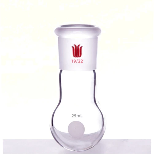 QiMan 25ml Single Neck Round Bottom Flask Borosilicate Glass Flask with 19/22 Standard Taper Outer Joint