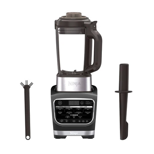 Ninja Foodi Cold & Hot Cook Hot Soups, Sauces and Dips Blender with 1400 Peak Watts to Crush Frozen Drinks & Smoothies Nonstick Glass Pitcher (HB152), 64 oz, Black