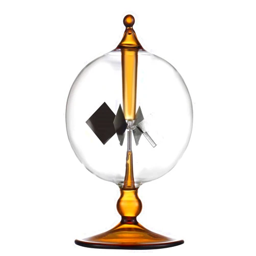 DORAMI Orange Solar Power Crookes Radiometer Solar Energy Spinning Vanes Glass Windmill Gift Home Desk Decoration