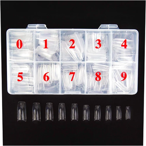 Beuniar Acrylic Nail Tips Clear 500Pcs French Artificial False Tip for Manicure Nails Art Salons & Home DIY