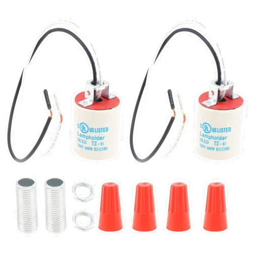 RTNLIT Ceramic E26 Light Socket, Standard Medium Base Screw Socket, Porcelain E26 E27 Bulb Lamp Holder with 10