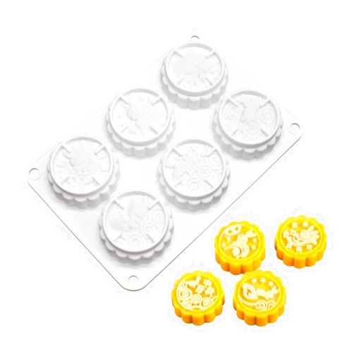 Mostsom Rabbit Pattern Silicone Cake Mold Handmake DIY Mould Silicone Moulds For Cake Mooncake Mold (Mooncake N_8.52 X5.8 X0.84 inch)