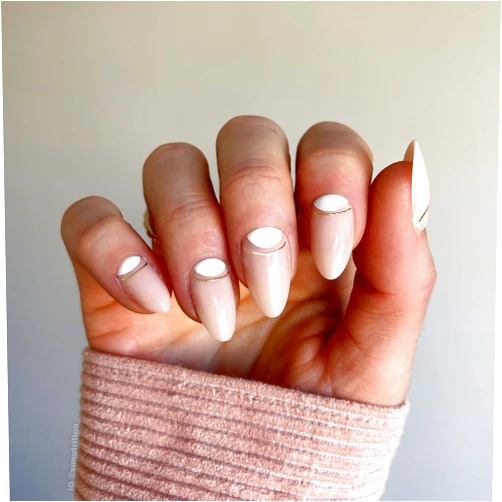 The Nailest - Instant Luxury Acrylic Press-on Nails-Short Almond- Half Moon Babe