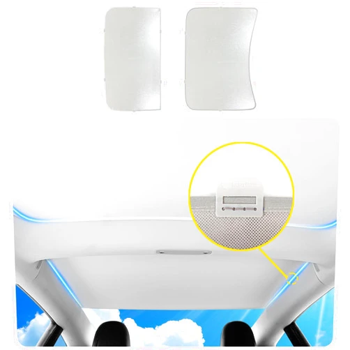 Vugosson Roof Sunshade for 2024 Tesla Model 3 Highland, Sunroof Shade for Tesla Model 3 2024, Glass Roof Sunshades Accessories for Tesla Model 3, Foldable UV Rays Protection Heat Insulation