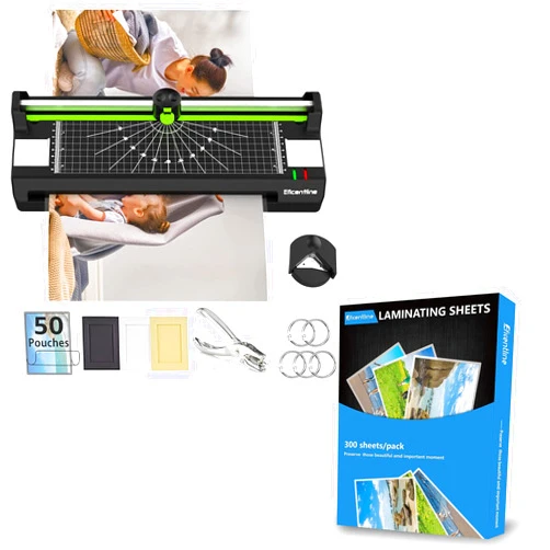 Eficentline Laminator Machine for A3/A4/A6 - Bundle 300 Pack 3 Mil Thermal Laminating Pouches