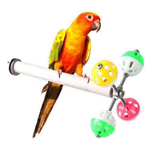 Teniinet Stand Perch Toy with Rotating Balls for Birds, Parakeets, Budgies, Cockatiels, Parrots, Budgerigars, Conures, Parrotlets, Ringnecks, Lovebirds (1Pcs)