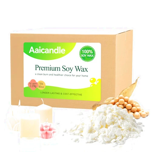 Aaicandle 5LB Soy Wax for Candle Making - Natural Soy Wax Flakes Supplies for DIY Candles, Container & Tealight Craft Use, Easy Mel Clean Burn, Ideal for Small Businesses & Etsy Sellers (2270G / 80 OZ)