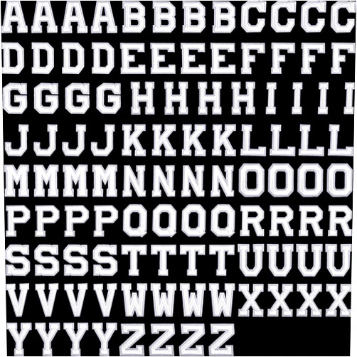Boao 104 Pieces Iron on Letter Patches, Alphabet Applique Patches or Sew on Appliques with Embroidered Patch A-Z Letter Badge Decorate Repair Patches for Hats, Shirts, Shoes, Jeans, Bags (White)