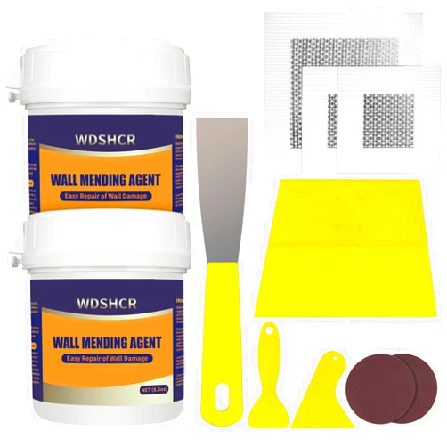 WDSHCR Drywall Repair Kit Drywall Hole Repair Patch Kits Wall Spackle Repair Paste with 8.5OZ White Wall Repair Putty with Scraper, Wall Surface Hole Fill Quick and Easy Solution (2Pack)