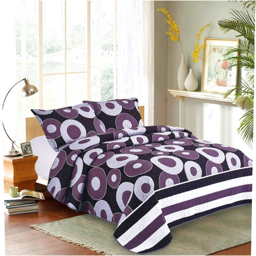 NEAT HOME All Season Bed Cover Ring Pattern Quilt Bed Set-1 Quilt, 2 Pillow Shams 3 Pieces Bedspread Summer Comforter Set Double Sided Stitching Design Coverlet Bedding (Full / Queen)