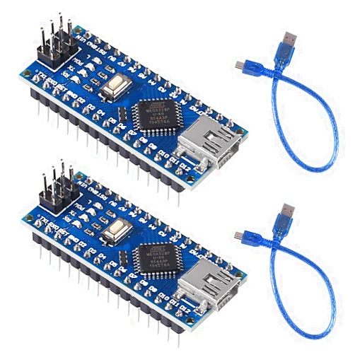ALMOCN 2pcs for Nano V3.0 Module ATmega328P 5V 16MHz CH340G Chip Microcontroller Development Board USB Cable for Arduino