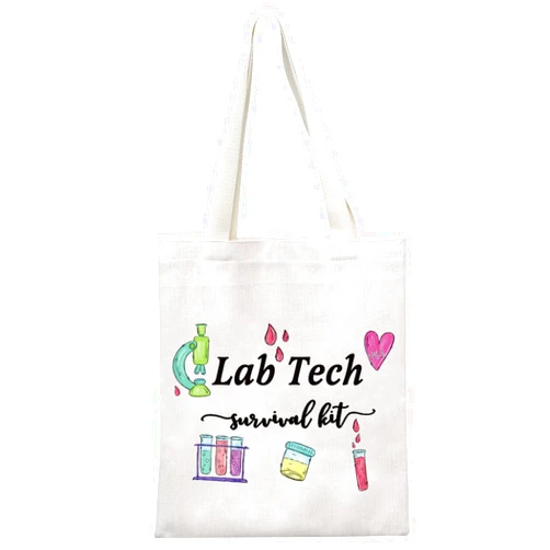 GJTIM Lab Tech Survival Kit Funny Lab Week Lab Tech Gift Laboratory Technician Zipper Pouch Makeup Bag (Survival Lab Tech Tote)