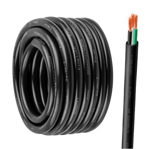 Kimbluth 10 Gauge 3 Conductor Power Cable SJTW Outdoor Extension Cord 5FT, 10/3 Heavy Duty Pure Copper Electrical Wire for Lawn, Marine, Automotive, Outdoor Appliances