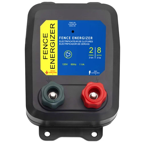 FBULWSEC Electric Fence Energizer, 2-Mile/ 8 Acres Electric Fence Charger for Dogs, Electric Fence Kit for Preventing Raccoons, Livestock, Squirrels, Chicken Coops, Skunks intruding, 0.1 Joule