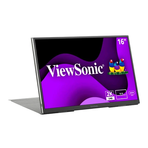 ViewSonic VG1656-2K 16 Inch WQXGA 1600p IPS Portable Monitor with 2 Way Powered 65W USB C, and Smart Cover with Built-in Stand