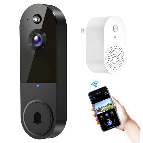 Biglory 1080P Smart Wireless Doorbell Camera with Chime, AI Human Detection, Live View, Night Vision, Home Security System, 2-Way Audio, Instant Alerts, 2.4G WiFi, Cloud Storage, Battery Powered