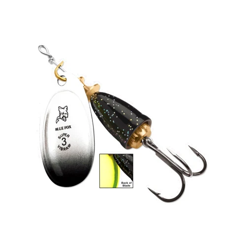 Blue Fox Blue Fox Classic Vibrax Terminal Tackle Black Chartreuse Candy Back Size