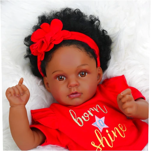 Kaydora Lifelike Reborn Black Girl, 20 Inch Realistic Newborn Baby Dolls That Look Real, Vinyl African American Reborn Baby Doll with Soft Body Best Gift for Kids Age 3+, Standard