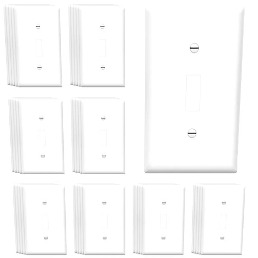 ENERLITES Toggle Light Switch Wall Plate, Gloss Finish, Standard Size 1-Gang 4.50