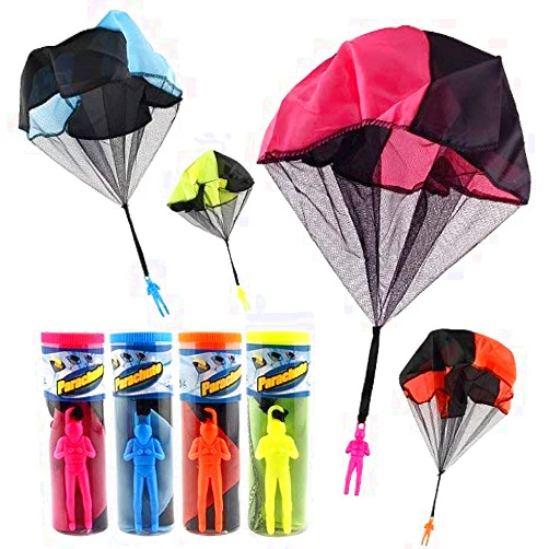 HENGBANG 4PCS Set Tangle Parachute Figures Hand Throw Soliders Square Outdoor Children's Flying Toys | No Strin