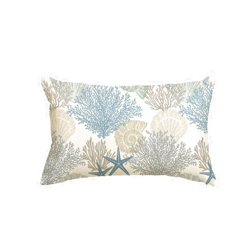 AVOIN colorlife Ocean Starfish Summer Throw Pillow Cover, 12 x 20 Inch Summer Sea Blue Cushion Case Decoration for Sofa Couch