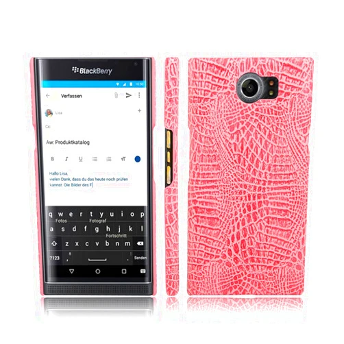 Toshion Zshion for BlackBerry Priv Case,Cro Premium PU Leather Protective Cases Simple Deurable and Lightweight Case for BlackBerry Priv (Pink)