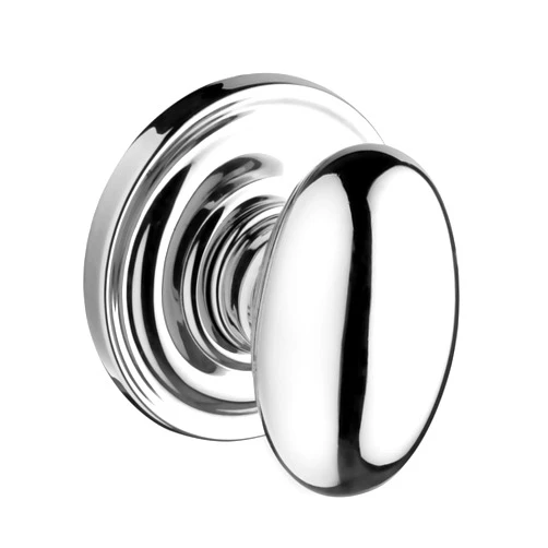 Baldwin PVELLTRR260 Reserve Privacy Ellipse with Traditional Round Rose in Bright Chrome Finish
