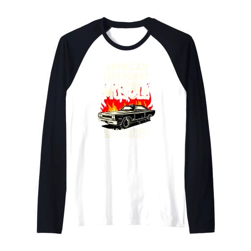CharlIan Minds - American Legendary Muscle Car American Legendary Muscle Build For Speed Fast And Loud Raglan Baseball Tee