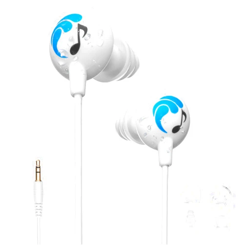 Swimbuds 100% Waterproof Sport Premium Headphones for Swimming with Music | Short Cord + Low Drag Design | 11 Unique Eartips for Watertight Fit