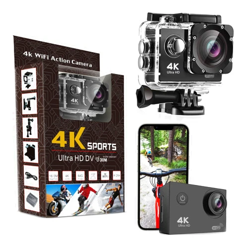 FREEZE2TRIM Pro Xtreme 4K Action Camera - Ultra HD Waterproof Camera Video Camera with Wi-Fi, 170° Wide Angle Lens, Image Stabilization, Multiple Mounting Options - Perfect Underwater Camera Snorkeling