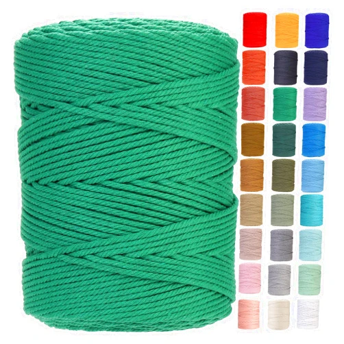 Yinghai Macrame Cord 4mm x 328yards Natural Cotton Cord Colored Macrame Rope Macrame Supplies Macrame Cotton Rope Soft Craft Rope Macrame Yarn for Plant Hanger Wall Hanger Dreamcatcher Great for Beginner
