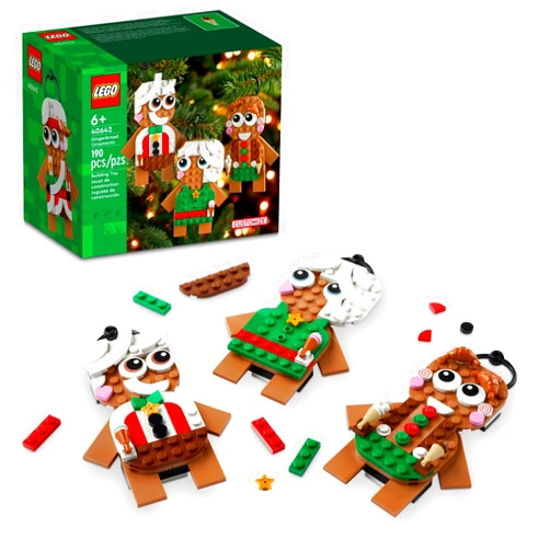LEGO Gingerbread Ornaments Building Toy, Festive Gingerbread Décor, Great Family Activity or Holiday Decoration, Gift for 6 Year Old Kids, Boys and Girls, 40642
