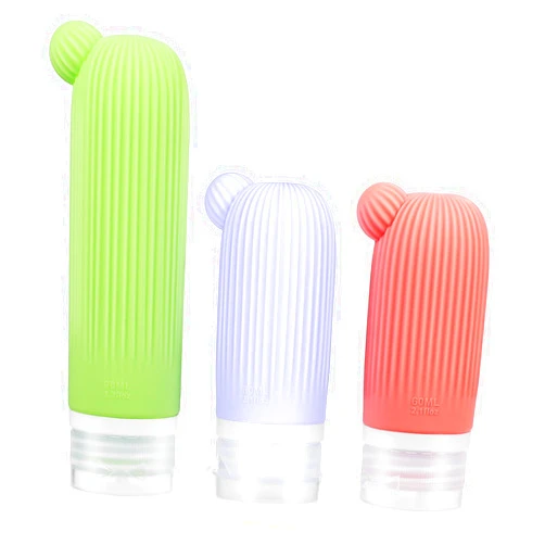 FRCOLOR 3pcs Travel Toiletries Bottles Set Refillable Squeeze Bottles for Shampoo Conditioner & Body Wash 90ml & 60ml & 60ml Containers