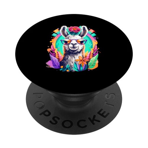 Cute Llama Mom For Llama lovers Colorful Art tee Cute Llama Mom For Llama Lovers Colorful Art Llama PopSockets Standard PopGrip