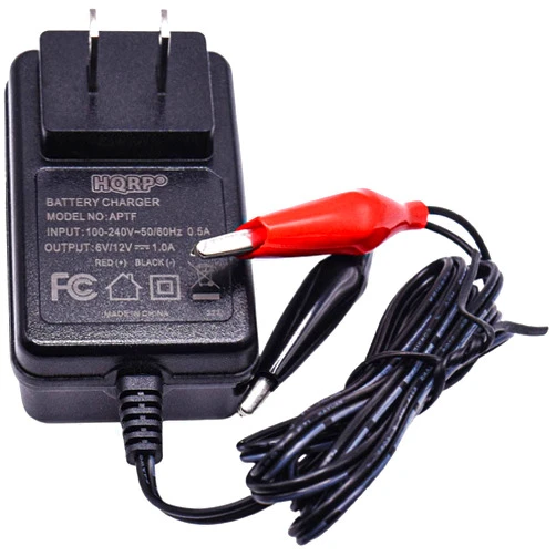 HQRP Fully Automatic 6V / 12V Sealed Lead Acid Smart Battery Charger SLA Maintainer Compatible with Car Truck Motorcycle, Alligator Clips