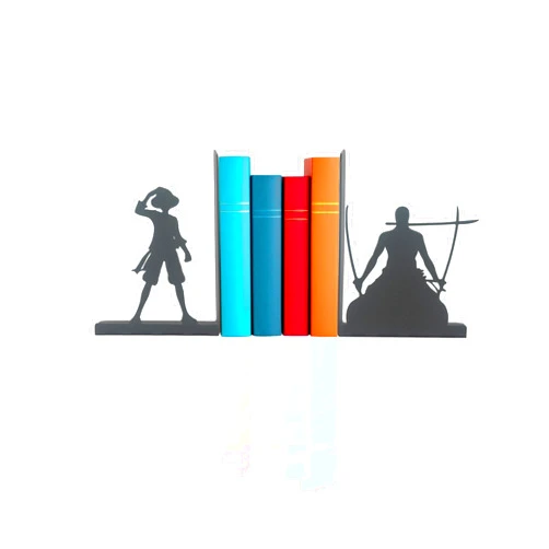 MOSHPY Anime Heroes Silhouette Bookends for Kids Room, Manga Theme Book Holders, Cartoon Theme Book Supports, Japanese Anime Figure Bookend, Super Hero Silhouette Book Holders, Decorative Bookends for Kids
