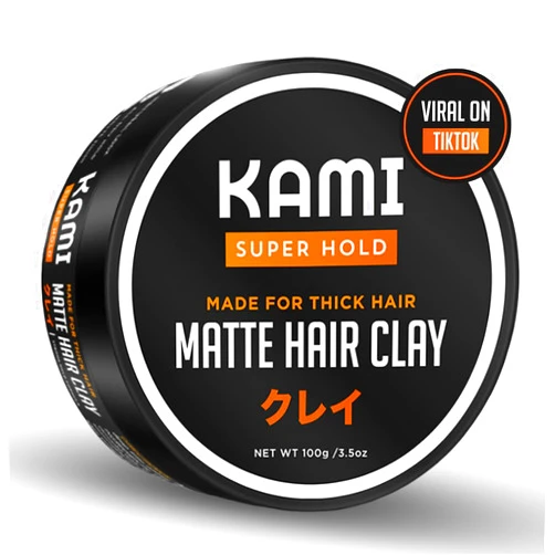Kami Powder Kami Hair Clay for Men - Strong Hold, Matte Finish for Thick Hair, Long-Lasting Styling Clay for Texture, Volume, & All-Day Control -Hair Care Product
