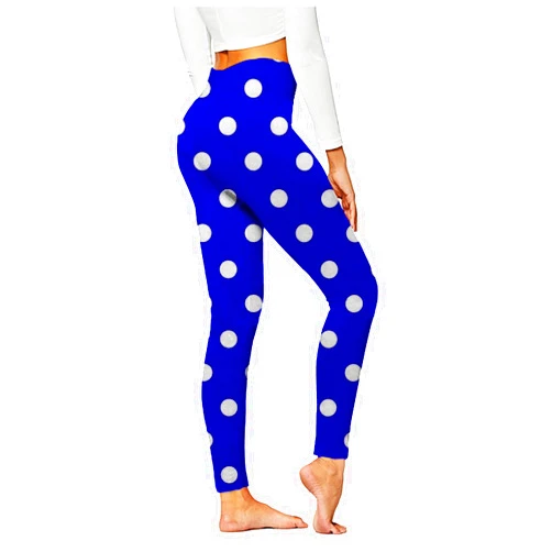 Zupvkai Women's Stretch Yoga Leggings Pants Dot Printed Fitness Running Gym Sports Full Length Active Pants Workout Pants