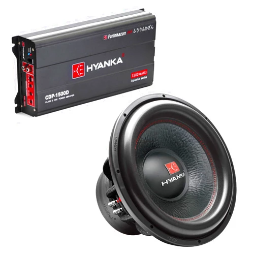 H YANKA BSF-15-4 Car Subwoofer paired with The HYANKA CDP-1500D Amplifier Delivers Unmatched Audio Pleasure, Boasting Thunderous Low-Frequency Impact and Exceptional high-Fidelity Sound Quality